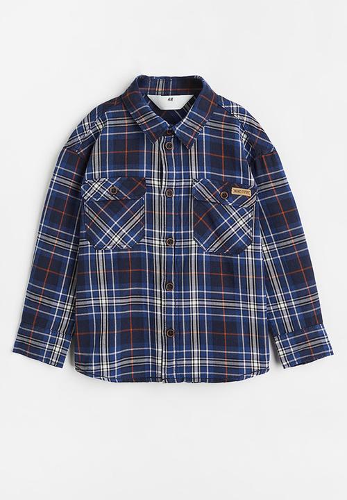 H&M - Twill shirt - dark blue/checked