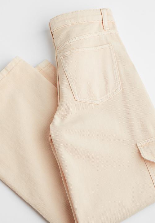H&M - Wide fit high trousers - light yellow