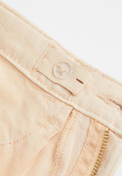 H&M - Wide fit high trousers - light yellow
