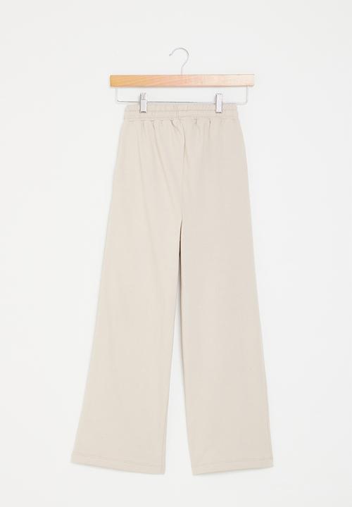 Superbalist - Wide leg track pants - stone 