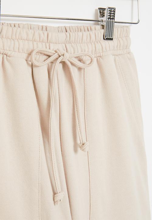 Superbalist - Wide leg track pants - stone 