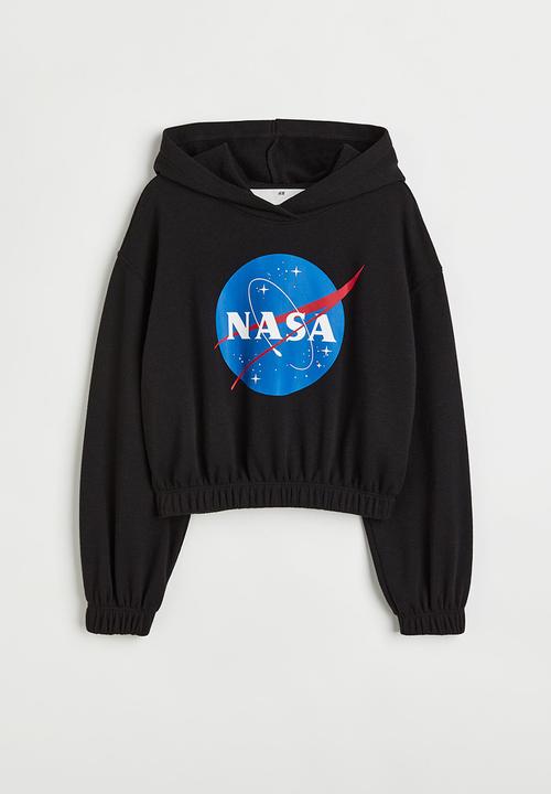 H&M - Oversized hoodie - black/nasa