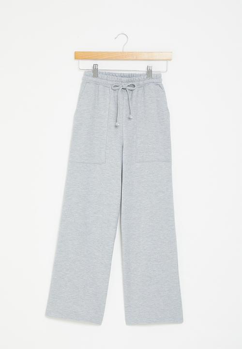 Superbalist - Wide leg track pants - grey melange