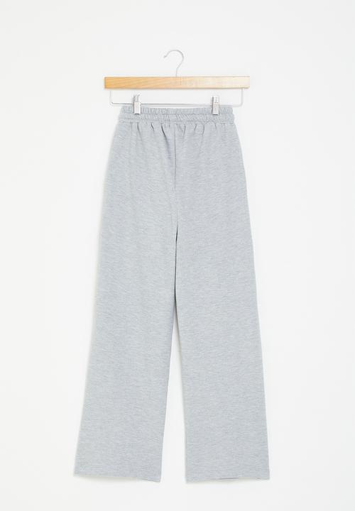 Superbalist - Wide leg track pants - grey melange