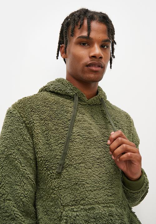 STYLE REPUBLIC - Teddy fleece pullover hoodie - khaki