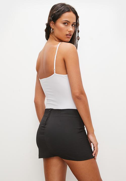 Blake - Mesh insert bodysuit - white