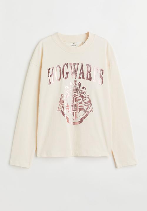 H&M - Printed cotton jersey top - natural white/harry potter