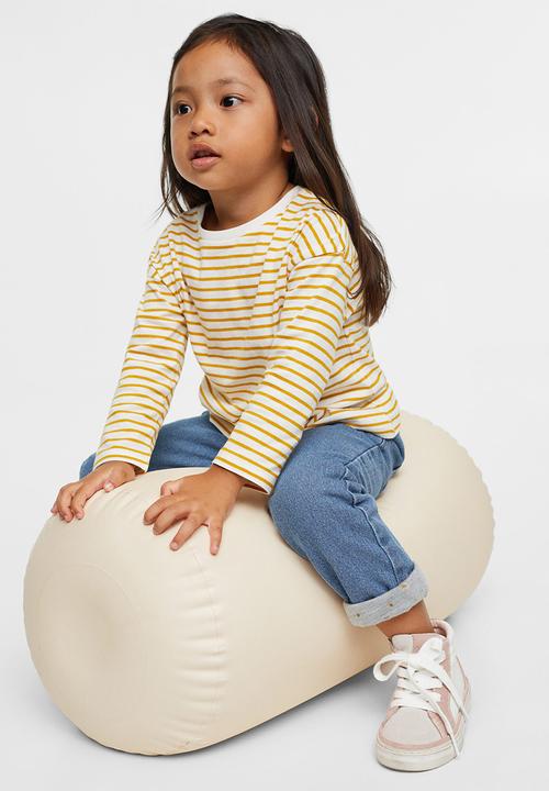 MANGO - T-shirt stripes - yellow
