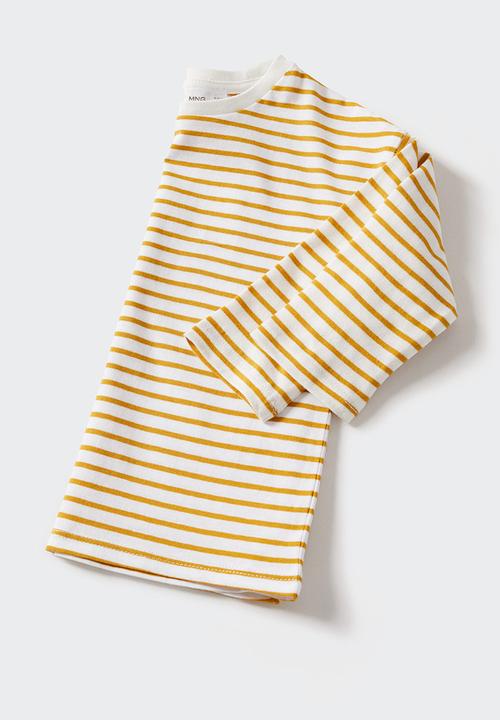 MANGO - T-shirt stripes - yellow