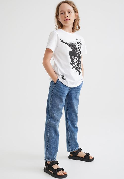 H&M - Cotton T-shirt - white/skate
