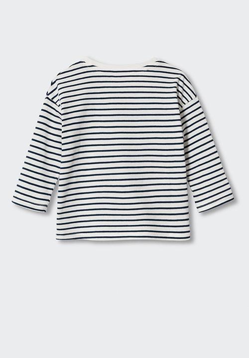 MANGO - T-shirt stripes - navy