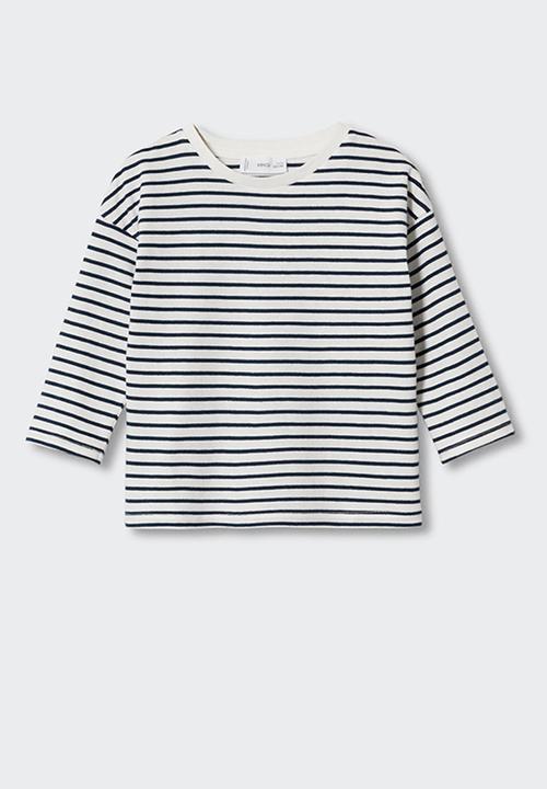 MANGO - T-shirt stripes - navy