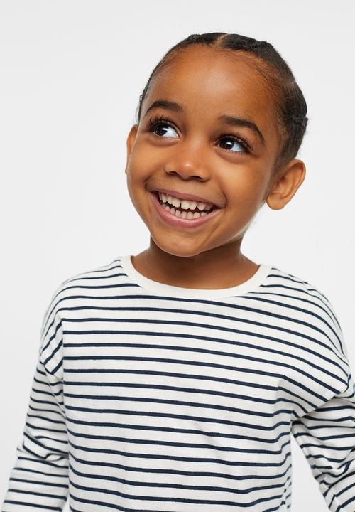 MANGO - T-shirt stripes - navy
