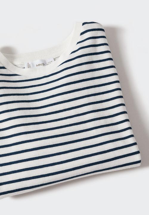 MANGO - T-shirt stripes - navy