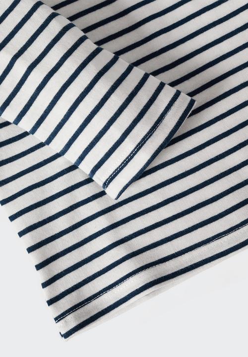 MANGO - T-shirt stripes - navy