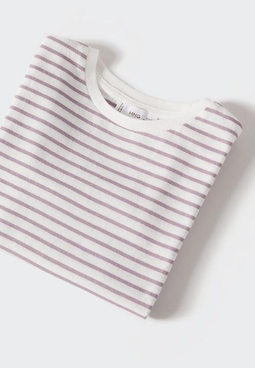MANGO - T-shirt stripes - purple