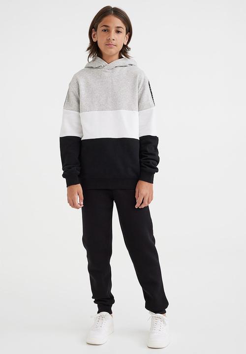 H&M - Hoodie - light grey marl/block-coloured