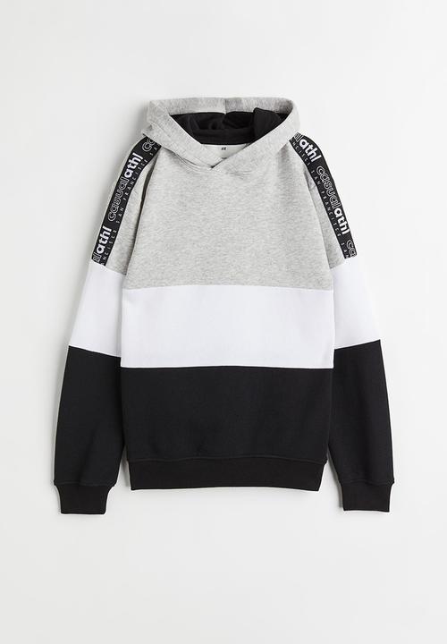 H&M - Hoodie - light grey marl/block-coloured