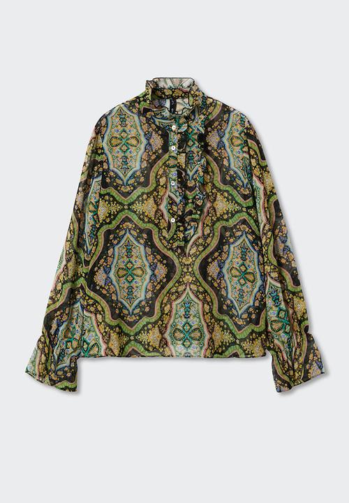 MANGO - Blouse carioca - green
