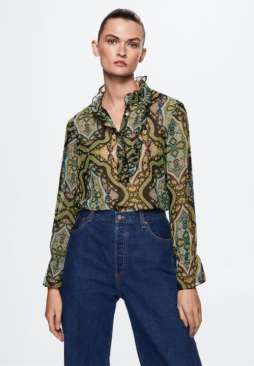 MANGO - Blouse carioca - green
