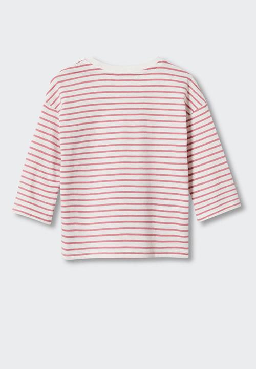 MANGO - T-shirt stripes - pink