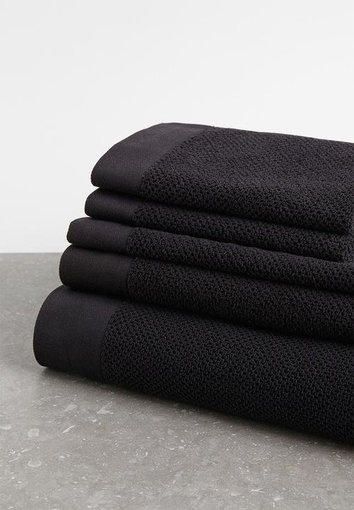 H&M - Cotton terry hand towel - black