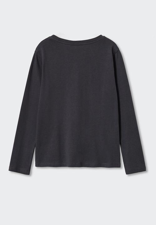 MANGO - T-shirt  sheldon - charcoal