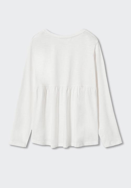 MANGO - T-shirt peplum - white