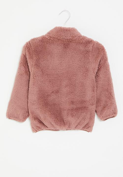 Pop Candy - Girls fluffy zip through jacket - pink