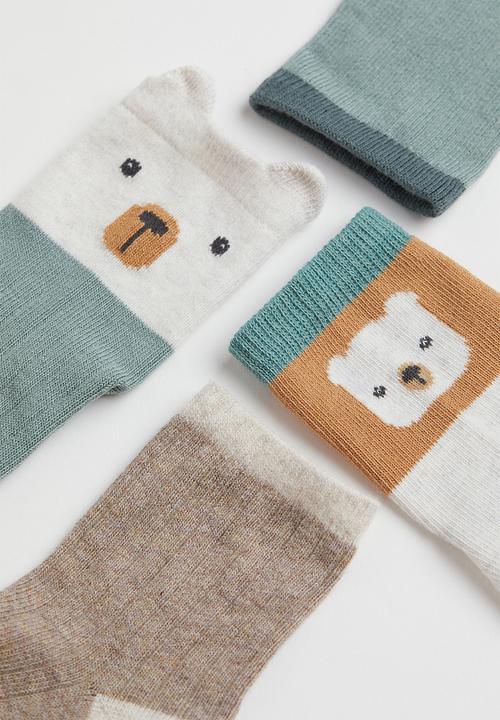 H&M - 5-Pack socks - sage green/bears