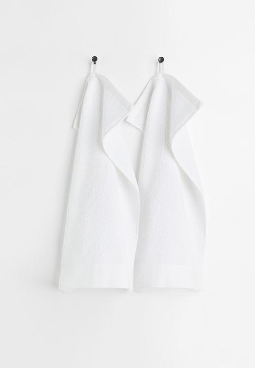 H&M - 2-pack cotton terry guest towels - white