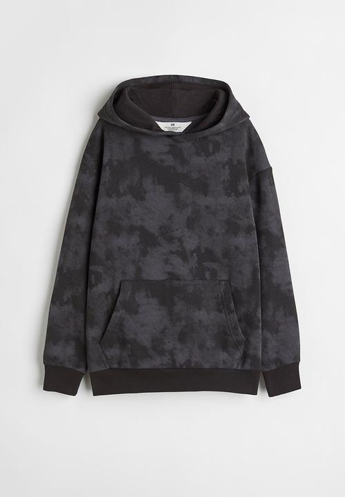 H&M - Oversized hoodie - black/tie-dye
