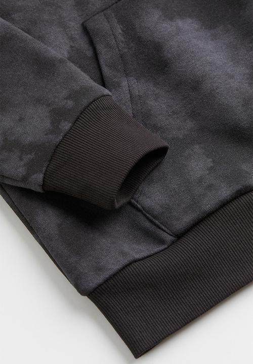 H&M - Oversized hoodie - black/tie-dye