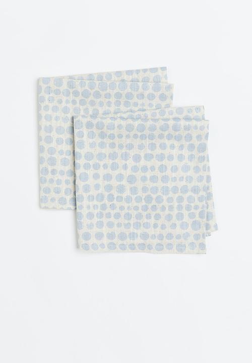H&M - 2-pack patterned napkins - blue/multi