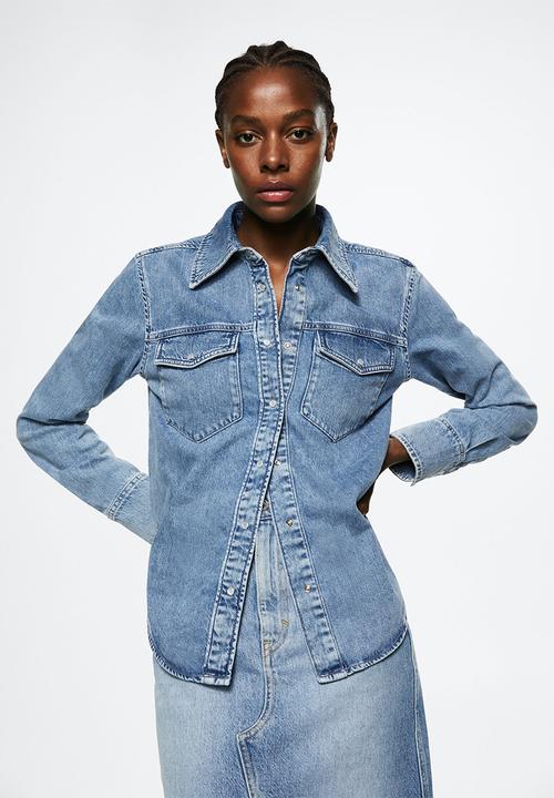 MANGO - Shirt philippa - mid blue