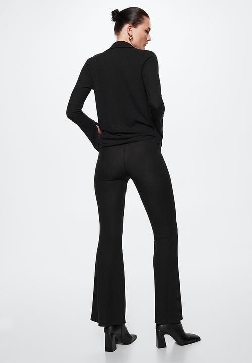MANGO - Trousers coti - black