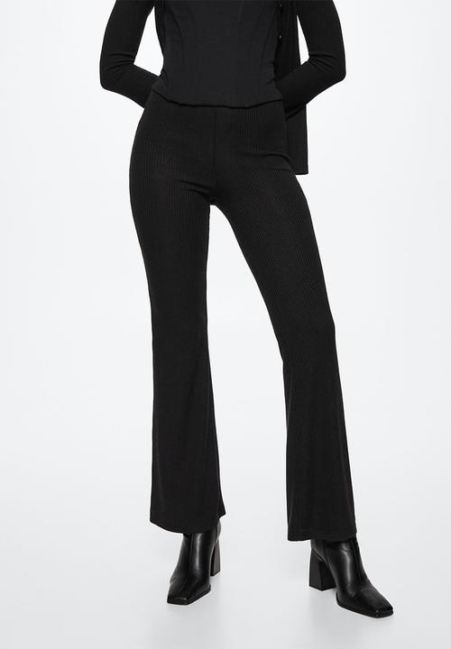 MANGO - Trousers coti - black