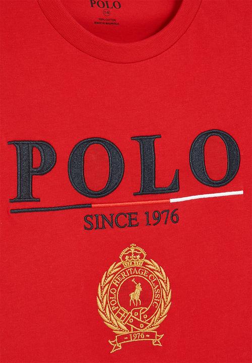 POLO - Boys crested short sleeve tee - red