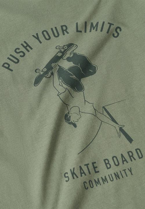 MANGO - T-shirt spencer - khaki