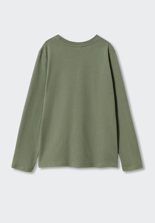 MANGO - T-shirt spencer - khaki