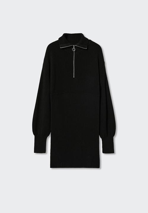 MANGO - Dress rolon - black
