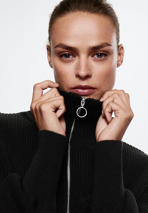 MANGO - Dress rolon - black