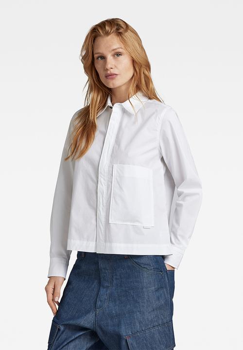 G-STAR - Boxy shirt long sleeve  - white