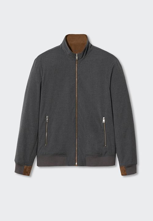 MANGO - Mir reversible leather jacket - medium brown
