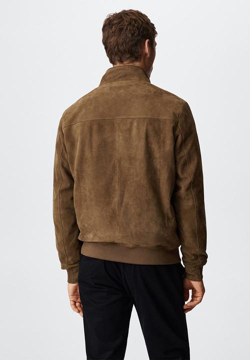 MANGO - Mir reversible leather jacket - medium brown