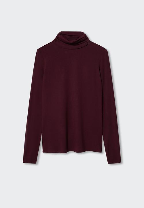MANGO - T-shirt secondl - dark red