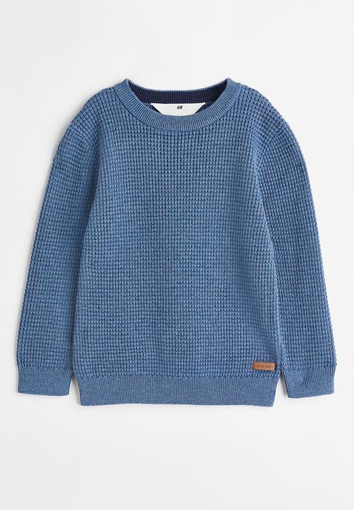 H&M - Waffle-knit cotton jumper - blue marl 