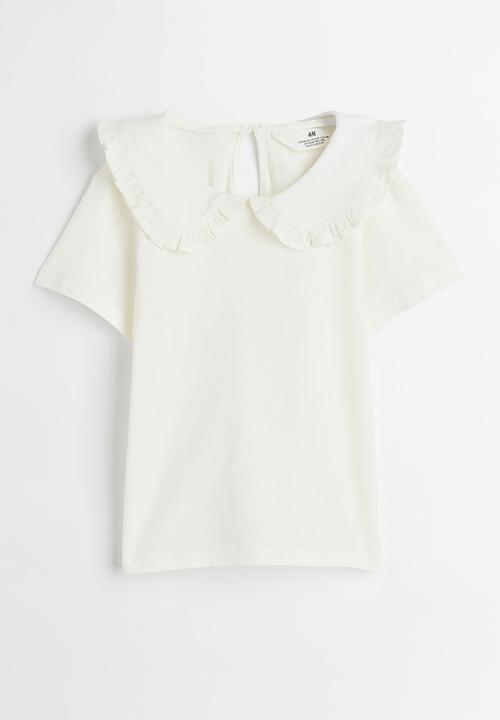 H&M - Collared T-shirt - natural white