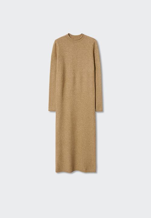 MANGO - Dress seeds - medium brown