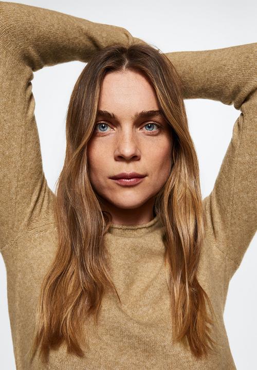 MANGO - Dress seeds - medium brown